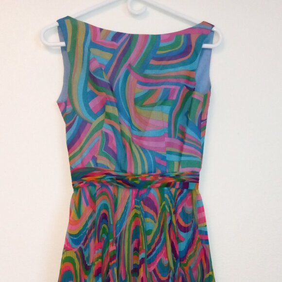 Miss Elliette Vintage chiffon Swing dress - size 6 - Picture 1 of 8